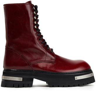 Ann Demeulemeester Textured-leather Combat Boots