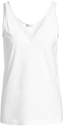 Brunello Cucinelli Relaxed V-Neck Tank Top
