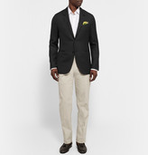 Thumbnail for your product : Caruso Black Butterfly Slim-Fit Wool-Hopsack Blazer