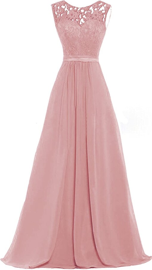 Lecureler Illusion Lace Prom Bridesmaid Dress Blush Size 20 ShopStyle Bridal