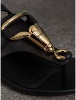 Thumbnail for your product : Burberry Equestrian Detail Leather Sandals
