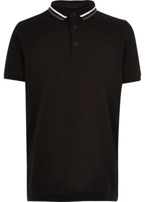 River Island Boys black polo shirt