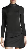 Thumbnail for your product : Helmut Lang Bondage Leather Neck Long-Sleeve Stretch Top