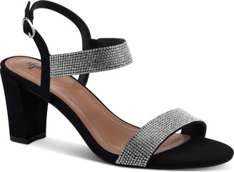 Style&Co. Style & Co Bonitaa Embellished Ankle-Strap Slingback Dress Sandals,  Created for Macy's - Black/silver - ShopStyle