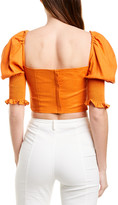 Thumbnail for your product : Nicholas Smocked Linen-Blend Bustier Top