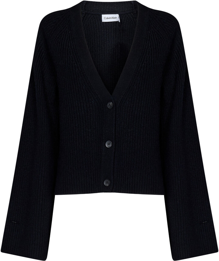 calvin klein black cardigan sweater