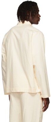 Tekla Off-White Flannel Pyjama Shirt