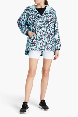 adidas by Stella McCartney Oversized floral-print shell hooded jacket