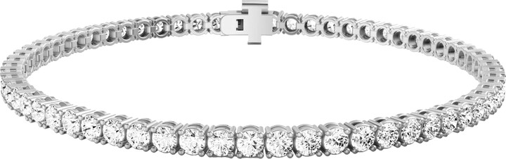 Diamond2Deal 14K Gold Lab Grown Diamond Straight-Line Tennis Bracelet 7\