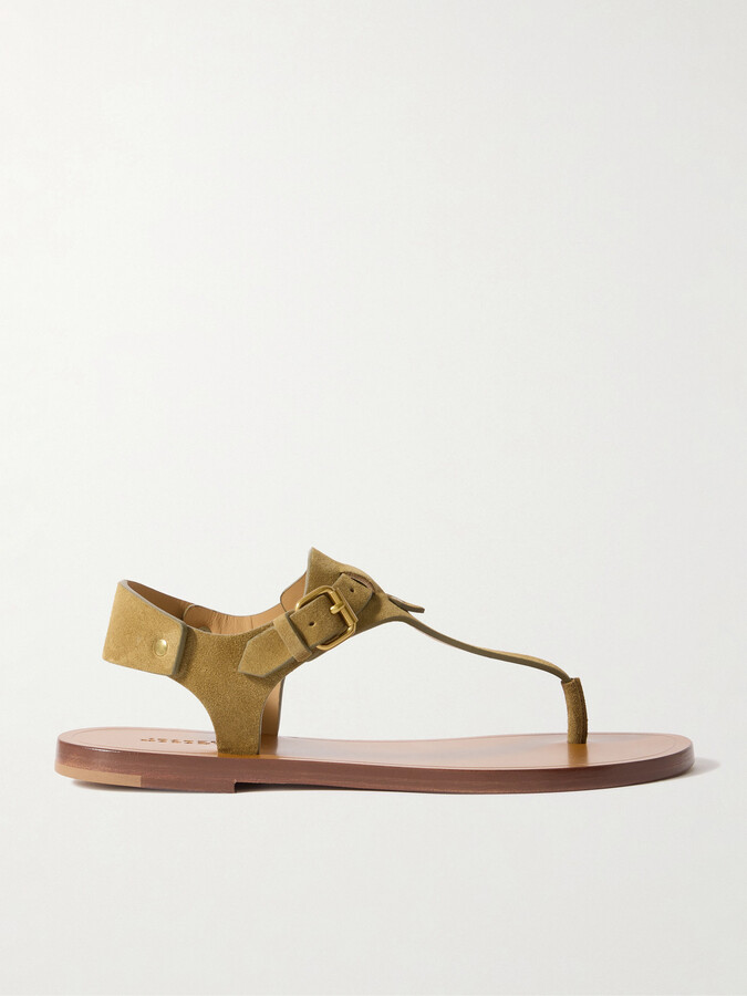 Isabel Marant Akel Embellished Suede Sandals - Brown