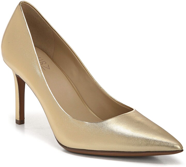 gold pointy heels