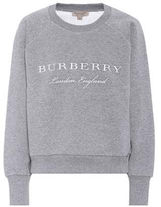Burberry Embroidered cotton-blend sweatshirt