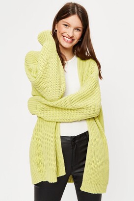 Dorothy Perkins Women's Chunky Knit Cardigan - lime - S - ShopStyle