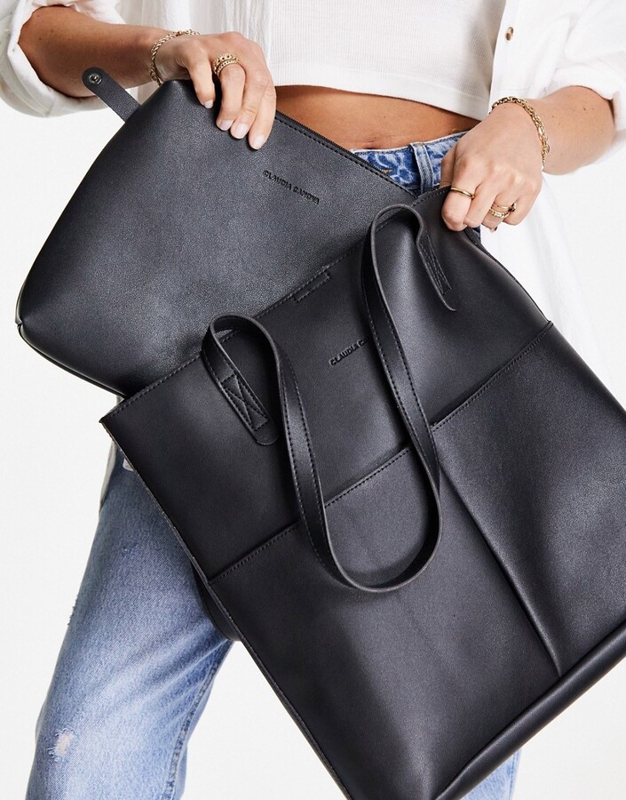 Claudia Canova unlined two pocket tote bag with removable pouch in ...