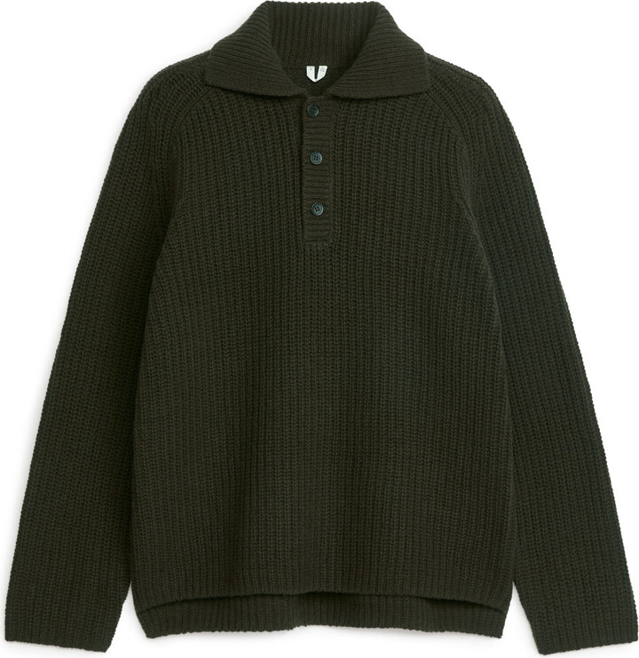Arket Wool Polo-Neck Jumper ShopStyle Crewneck Knitwear