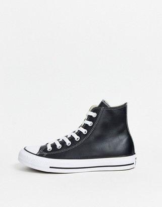 Converse Chuck Taylor All Star Hi black leather trainers
