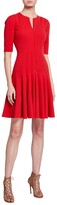 Thumbnail for your product : Akris Pleated-Crepe 1/2-Sleeve Dress
