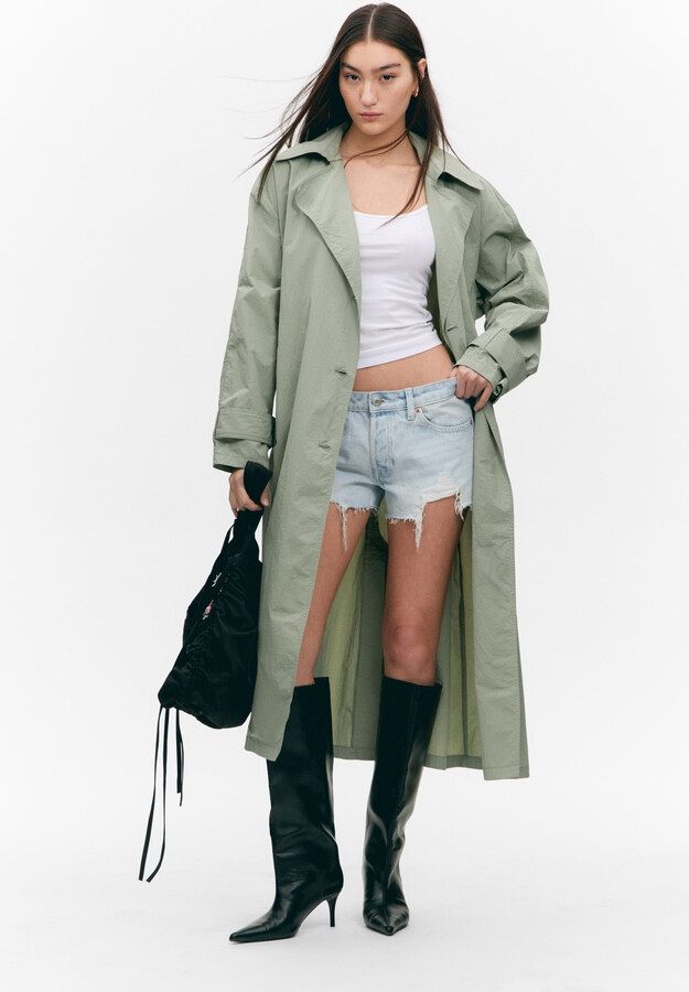 Monki Nimra relaxed longline coat with buttons in black ShopStyle