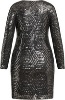 Thumbnail for your product : City Chic Bright Lights Sequin Long Sleeve Dress