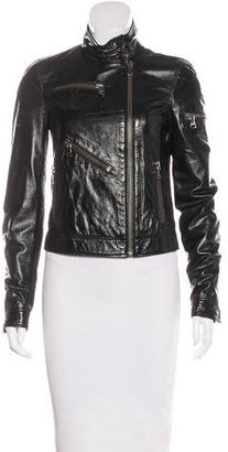 Dolce & Gabbana Leather Zip-Front Jacket
