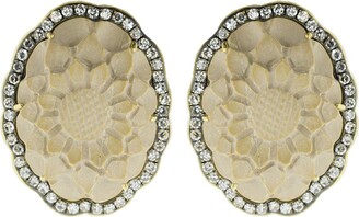 Sylva & Cie Lava Cameo Flower Stud Earrings