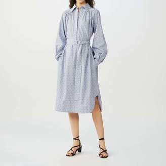 Maje Shirt dress with embroidered stripes