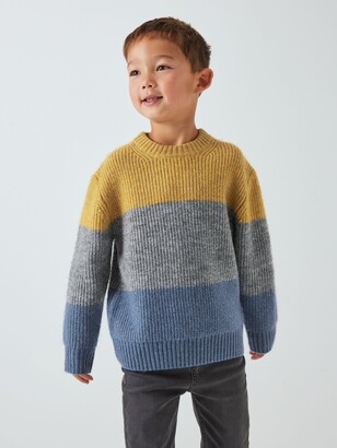John Lewis & Partners Kids' Colour Block Stripe Knitted Jumper