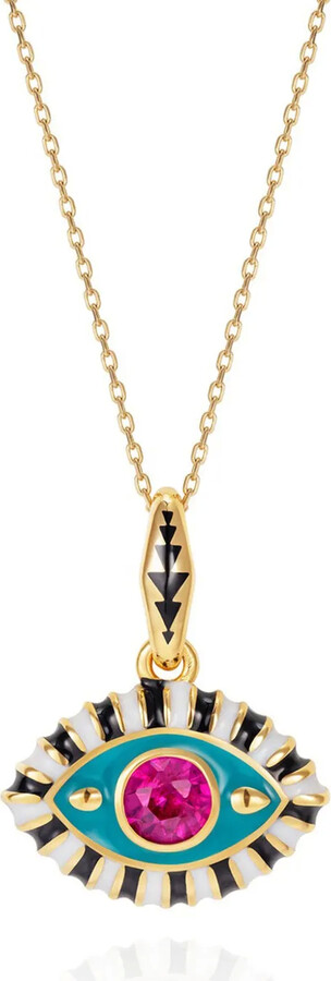 Nevernot 14kt yellow gold Life In Colour topaz necklace