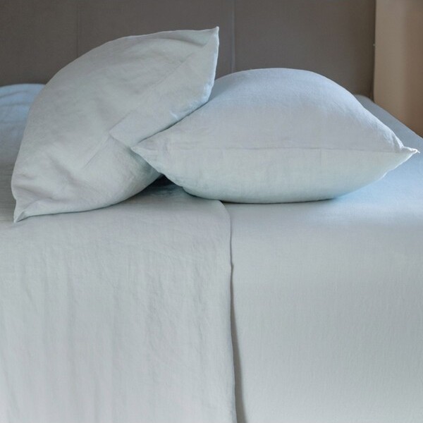 100% French Linen Pillowcase Set - Standard - Cream & Putty Floral | BOKSER HOME