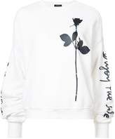 Thumbnail for your product : R 13 Enjoy The Silence script pleated sleeve sweatshirt