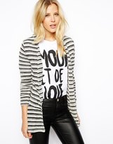 Thumbnail for your product : ASOS Blazer in Stripe Boucle with Peplum Hem