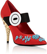 Thumbnail for your product : Prada Women's Jeweled-Heel Satin Mary Jane Pumps