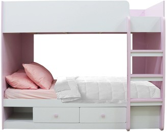 Very Peyton Storage Bunk Bed With Mattress Options (Buy And Save!) White/Pink Bunk Bed Only