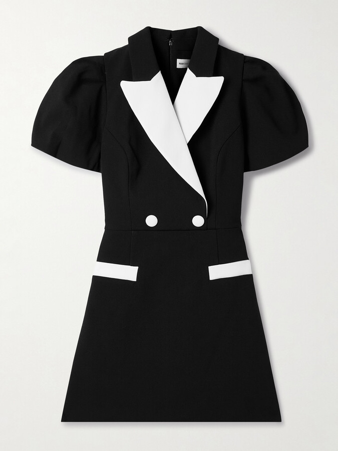 Rebecca Vallance - Emma Two-tone Crepe Mini Dress - Black