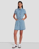 Thumbnail for your product : 7 For All Mankind Denim Lustre Shirt Dress in Volcan Blue