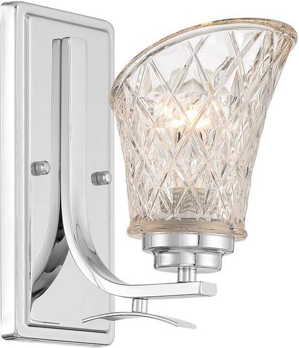 Vanity Art 1-Light Dimmable Chrome Wall Armed Sconce