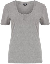 Thumbnail for your product : Pour Moi? Pour Moi Isla Button Front Henley Rib T-Shirt - Grey Marl