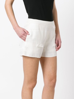 Versace Mid-Rise Frayed Trim Shorts