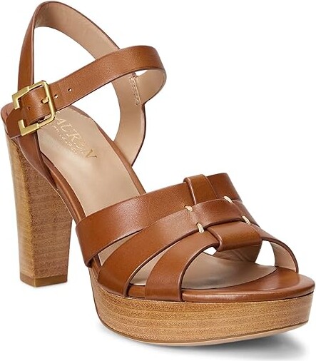 Lauren Ralph Lauren Soffia Heel Sandal (Deep Saddle Tan) Women's Shoes -  ShopStyle