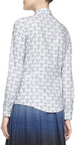 Thumbnail for your product : RED Valentino Owl-Print Cotton Poplin Blouse