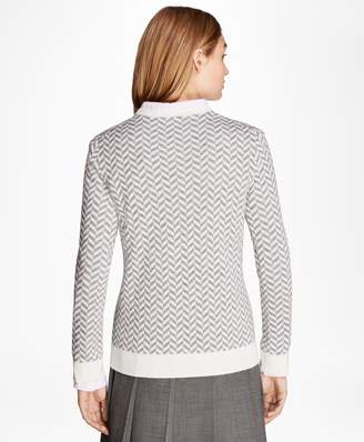 Brooks Brothers Herringbone Merino Wool Sweater