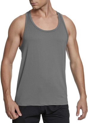 Gym Vest Sleeveless T Shirt Muscle Tee Quick-Dry Sweatproof Tops for Running Fitness Workout MeetHoo Men’s Tank Top 