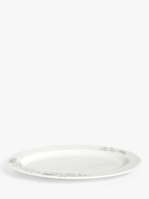 John Lewis & Partners Christmas Fine China Oval Serving Platter, 39cm, White