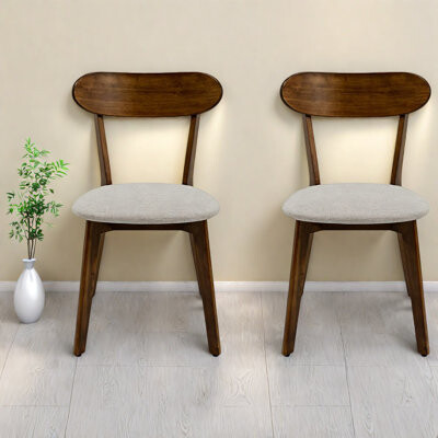 George Oliver Sturdy Solid Wood Dining Chairs Set Mid Century Modern For Kitchen & Dining Room