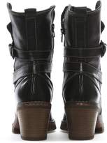 Thumbnail for your product : Daniel Mag Black Leather Buckle Block Heel Calf Boot