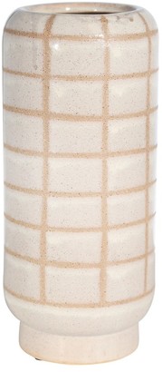 Sagebrook Home Ceramic 13", Patterned Vase, Beige