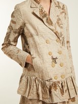 Thumbnail for your product : By Walid Hazy-jungle Double-breasted Coat - Beige Print