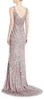 Thumbnail for your product : Theia Vintage Beaded Sleeveless V-Neck Gown