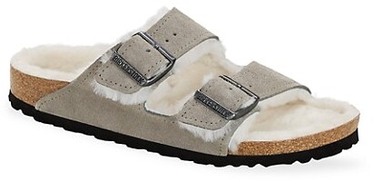 white fuzzy birkenstocks