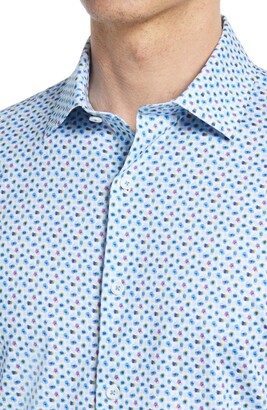 Bugatchi OoohCotton Tech Abstract Knit Button-Up Shirt